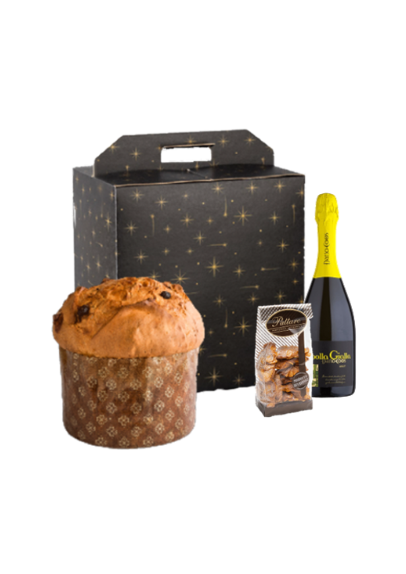 Confezione Regalo Magnum - Panettone, Rose del Deserto e Spumante